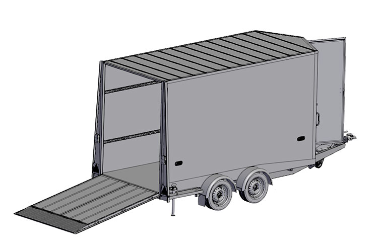 Diseño: Remolque cerrado con puerta de rampa